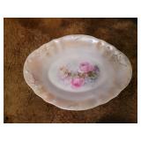 ANTQ OVAL SHAPED VEGETABLE DISH, ROSE PATTERN