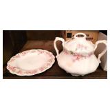 2 PC ANTQ JOHNSON BROS. PLATE, SUGAR BOWL