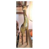 HAND CARVED WOOD TALL GIRAFFE #3