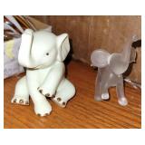 2 PC ELEPHANTS WHITE PORCELAIN, LENOX, OTHER