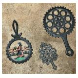 3 PC ASSTD CAST IRON TRIVETS