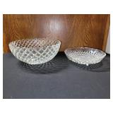 2 PC VTG CLEAR BOWL & CANDY DISH