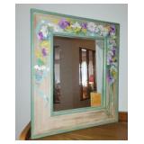 PAINTED WALL MIRROR, ARTIST SIGNED