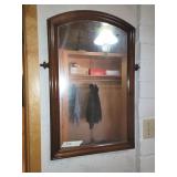 VTG DARK WOOD FRAME WALL MIRROR