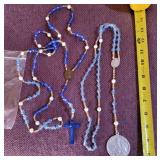 2 PC ROSARIES, BLUE