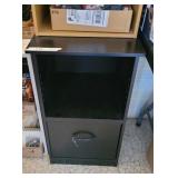 BLACK BOOK SHELF STORAGE CABINET, 2 SHELF