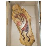 HAND PAINTED, SIGNED, CARVED WOOD KOKOPELLI