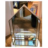 BRASS & GLASS MIRRORED WALL DISPLAY CASE