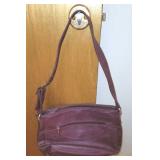 STONE & CO BURGANDY LEATHER SHOULDER BAG