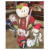 4 PC CHRISTMAS SNOWMEN 1 W/SKIS, OTHER