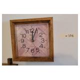 SPARTUS QUARTZ SQUARE WOOD WALL CLOCK