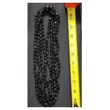 EXTRA LONG BLACK GLASS BEAD NECKLACE