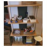 4 SHELF DISPLAY CABINET, LT WOOD COLOR