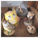 5 PC ASSTS OWL DECOR, BELL, POT POURRI OWL, OTHER