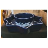 2 PC STAR SHAPED BOWL & ROUND BOWL, BLUE