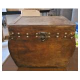 LARGE CARVED WOODEN STORAGE BOX BOMBAY STYLE