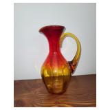 AMBERINA BLOWN GLASS PITCHER