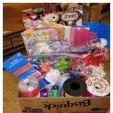 ASSTD GIFT BAGS, TISSUE, PAPER, BOWS, RIBBON