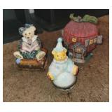 3 PC BOYDS COLLECTION TRINKET BOXES W/FIGURINES &