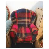 DOLL SIZE PLAID ROCKING CHAIR #1