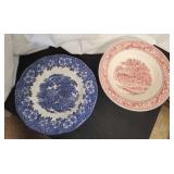 2 PC VTG BOWLS, BLUE/WHITE, RED/WHITE