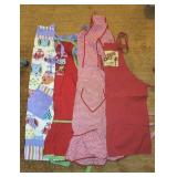 4 PC ASSTD APRONS #2, OWLS, CHRISTMAS STORY, OTHER