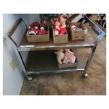 ROLLING 2 SHELF CART APPROX 30"W X 16"D X 23.5"H