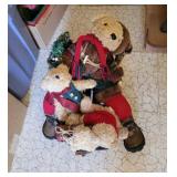 4 CHRISTMAS TEDDY BEARS ON SLED