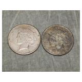 1927 & 1926 D Peace SILVER Dollars