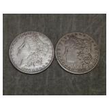 1884 & 1885 Morgan SILVER Dollars