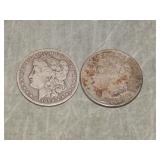 1899 O & 1921 S Morgan SILVER Dollars