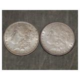 1881 O & 1884 Morgan SILVER Dollars