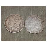 1889 O & 1883 S Morgan SILVER Dollars