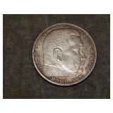 1939 Nazi SILVER 5 reichsmark KEY date