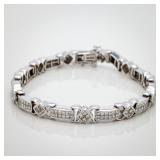 14kt White Gold Invisible Diamond Tennis Bracelet