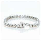 14k White Gold 4 ctw Round Diamond Tennis Bracelet