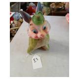 Vtg Vinyl head rabbit 9 inches tall.