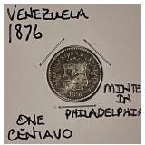 Venezuela 1876 Centavo