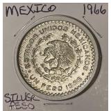 Mexico 1966 Silver Peso