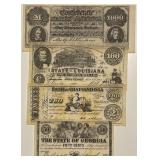 (4) Confederate Note Replicas