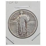 Higher Grade 1928 Silver Standing Liberty Quarter