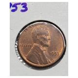 AU 1953 Wheat Penny