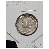 Higher Grade 1937 Silver Mercury Dime