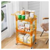 LEHOM 3-Tier Rolling Storage Cart - Plastic