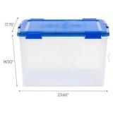 18.5Gal Clear Plastic Storage Tote WeatherPro