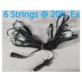 6 Strings 20ft LED Lights Extendable NO PLUG