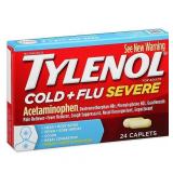 2pk Tylenol 24-ct Cold & Flu Severe Adult Exp 4/24