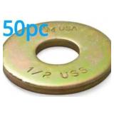 50pc  Flat Washe 1/2in Grade 8 Zinc Alloy Steel