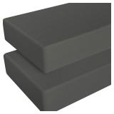 2pk Microfiber Crib Sheet  28 x 52in Dark Grey