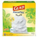 110ct Glad ForceFlex Tall Kitchen Trash Bags 13gal